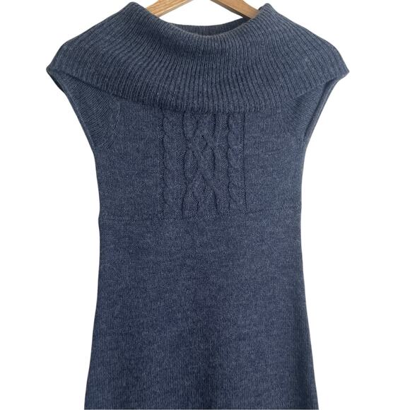 Mudd‎ Women Mini Sweater Tunic Dress S Gray Wool Blend Cowl Neck Academia Preppy - Picture 4 of 10